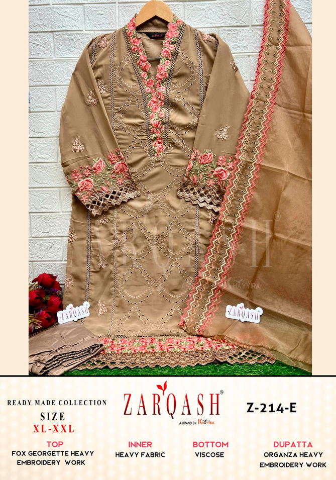 Z 214 Zarqash Embroidery Georgette Pakistani Suits Exporters In India